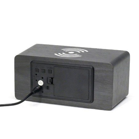 ZEGAR DREWNAINY CZARNY ŁADOWANIE INDUKCYJNE KH1040 ZEGAR DREWNAINY CZARNY ŁADOWANIE INDUKCYJNE KH1040