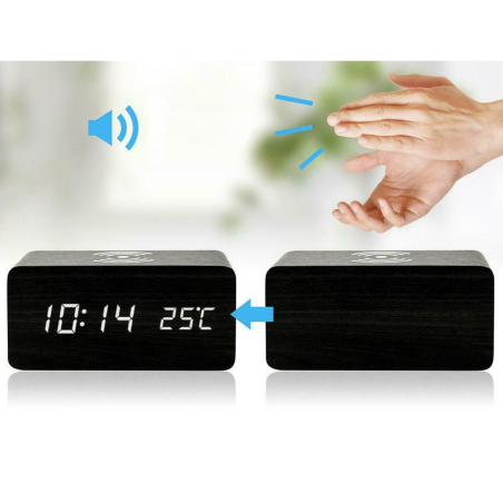 ZEGAR DREWNAINY CZARNY ŁADOWANIE INDUKCYJNE KH1040 ZEGAR DREWNAINY CZARNY ŁADOWANIE INDUKCYJNE KH1040