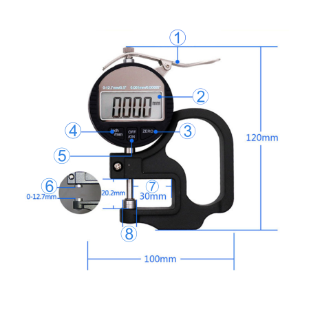 MIERNIK GRUBOŚCI 0,001mm 0~12,7mm TM9050 MIERNIK GRUBOŚCI 0,001mm 0~12,7mm TM9050