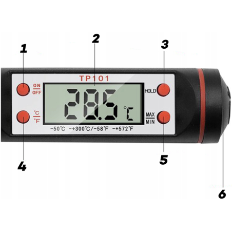 TERMOMETR KUCHENNY 300°C TM2030 TERMOMETR KUCHENNY 300°C TM2030