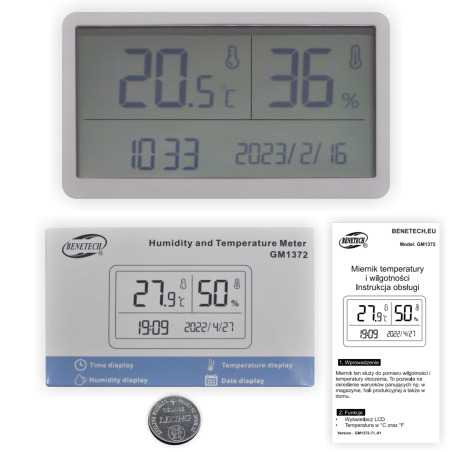 TERMOHIGROMETR GM1372 TERMOHIGROMETR GM1372