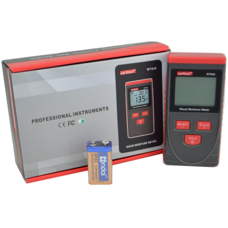 WILGOTNOŚCIOMIERZ DO DREWNA BEZINWAZYJNY WT630 WILGOTNOŚCIOMIERZ DO DREWNA BEZINWAZYJNY WT630