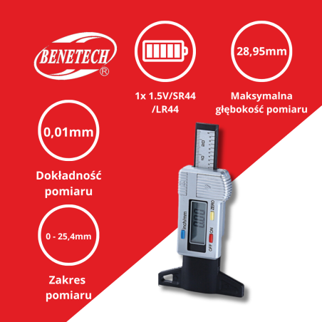 CYFROWY MIERNIK GŁĘBOKOŚCI BIEŻNIKA TM7202-SR