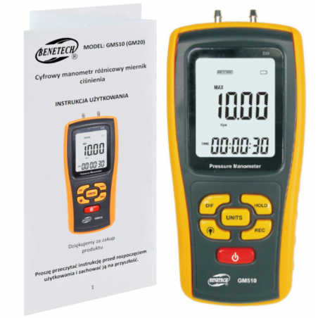 MANOMETR RÓZNICOWY GM510 MANOMETR RÓZNICOWY GM510