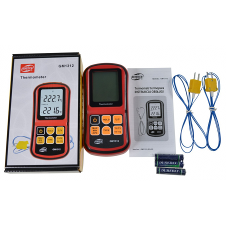 CYFROWY TERMOMETR 2x TERMOPARA GM1312 CYFROWY TERMOMETR 2x TERMOPARA GM1312
